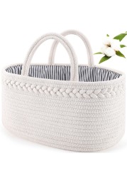 ABenkle Baby Diaper Caddy Organizer Nursery Storage Basket for Boys and Girls Baby Basket for Diapers and Wipes Gift Basket for Baby Shower Newborn Essentials Must Haves Registry for Baby White