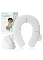 Frida Baby FoldandGo Potty Seat Folding Travel Potty Seat for Boys and Girls Fits Round Oval Toilets NonSlip Base Handles Includes Free Travel Bag