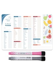 Nibble and Rest Baby&#39;s First Foods Tracker Fridge Magnet, Dry Erase Activity Poster, Daily Food Log, 101 Before One, Baby Food Chart/Checklist 25x35cm
