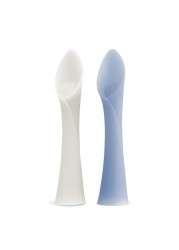 Olababy 100 Silicone SoftTip Training Spoon for Baby Led Weaning 2pack PearlBlueberry