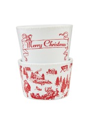 Mud Pie Word Print Tidbit Set, 2&quot; x 3&quot; dia, RED