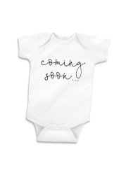 Bump and Beyond Designs Baby-Girls Surprise Pregnancy Announcement For Grandparents Coming Soon Leotard White, 0-3 Months