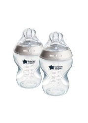 Tommee Tippee Baby Bottles, Natural Start Anti-Colic Baby Bottle with Slow Flow Breast-Like Nipple, 9oz, 0m+, Self-Sterilizing, Baby Feeding Essentials, Pack of 2