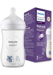 Philips Avent Natural Response Baby Milk Bottle, BPA Free For Babies Koala Pattern, 260ml