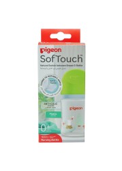 Pigeon SofTouch Wide Neck Plastic Nursing Bottle Green 160ml