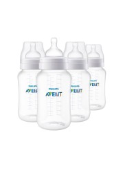 Philips Avent Anti-Colic Baby Bottles, 11oz, 4pk, Clear, SCY106/04
