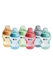 Tommee Tippee Natural Start AntiColic BPA Free Baby Bottles 9oz SlowFlow BreastLike Nipple for a Natural Latch Designed for Seamless Transitions Between Bottle and Breast Fiesta Pack of 6