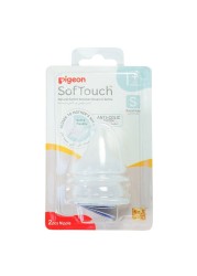 Pigeon SofTouch Wide Neck Bottle Round Hole Nipples Small 2 PCS