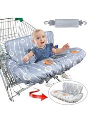 JOWEY Shopping Cart Cover for Baby Grocery Cart Cover for Baby boy and Baby Girl High Chair Cover for Baby and Toddler Baby Registry Gift Waterproof Extra Large Cotton Double Sided Grey
