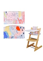 LLHQAMT High Chair Cushion, Soft and Comfortable for Tripp Trapp High Chair Cushion, for Tripp Trapp Cushion Set Makes It Safer and More Comfortable for Baby to Sit On (Colorful Spots Pattern)
