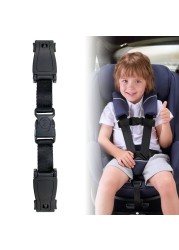 G Ganen Universal Child Chest Harness Clip AntiSlip Baby Chest Clip Guard Compatible with Seats Strollers High Chairs schoolbags max for 15 inch Width Harness Black Set of 1
