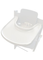 LuQiBabe Baby High Chair Tray Compatible with Stokke Tripp Trapp Chair (V2 and Beyond) with Smooth Surface and Strong Suction Power Made of Food-Safe Plastic (BPA BPS BPF Lead Phthalate Free) - White