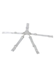 Shanrya 5 Point Baby Harness Universal High Chair Straps Sturdy Easy to Use for Stroller for PushchairGray Button 5Point Strap