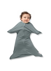 SleepingBaby Zipadee-Zip Transitional Swaddle Sack, 4-8 Month - Roomy Zipper Swaddle for Easy Diaper Changes and Proper Hip Development - Baby Swaddle Sack, Small - Classic Grey