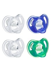 Tommee Tippee Ultra-Light Silicone Pacifier, Symmetrical One-Piece Design, BPA-Free Silicone Binkies, 18-36m, 4-Count