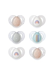 Tommee Tippee Night Time Soothers Symmetrical Orthodontic Design BPAFree Silicone Baglet 618m Pack of 6 Dummies 1640 grams 10 Count 1
