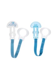 MAM 2 Clips for Pacifiers With Fasteners and Flexible Rings for Boys Designs May Vary