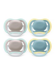 Philips Avent Ultra Air Pacifier - 4 x Light, Breathable Baby Pacifiers for Babies Aged 18 Months Plus, BPA Free with Sterilizer Carry Case (Model SCF349/25)