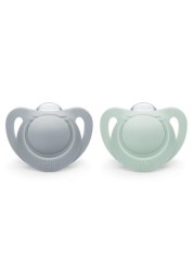 NUK Orthodontic Pacifiers Light Blue-Blue 6-18 Months Best Pacifier for Breastfed Babies BPA Free Shaped to Soothe Just Like Mom 2-Pack (Blue)