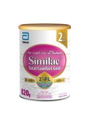 Similac Total Comfort Gold HMO 2&#39;-FL Follow-on Formula Milk Powder, Stage 2, from 6 to 12 Months, 820g