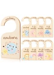 Wooden Baby Closet Dividers, 8 Pcs Double-Sided Baby Clothes Organizer from Newborn to 24 Month,Baby Clothes Size Dividers for Baby Room, Nursery Decor, Daycare Wardrobe