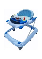 Lovely Baby Foldable Kids Walker BW10 with Adjustable Height, Musical Toys, Rotating Wheels, Comfortable &amp; Safe Activity Walker for Toddlers, Small Infant Boy Girl 6-18 months - Blue