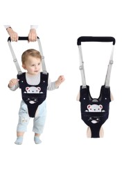 Ocanoiy Baby Walking Harness Handheld Baby Walker Assistant Belt Adjustable Toddler Infant Safety Harnesses Standing Up Walking Learning Helper with Detachable Crotch for 9-24 Month Old (Dark Blue)