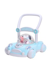 Lovely Baby Kids Push Walker LB 7621 with Removable Handle, Musical Toys, Walk Support, First Step Safe Activity Walker, Child Learning Balance, Small Infant Boy Girl 9-15 M - Blue
