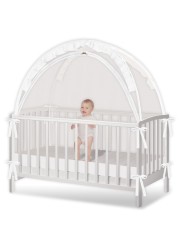 Crib Tent - Crib Net to Keep Baby in, Stop Baby from Climbing Out of Crib, Pop Up Baby Crib Tent with Durable Breathable Net Double Zipper Strong Rods Installation Convenience