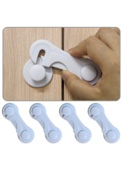 KongNai Cabinet Door Locks for Baby Proof and Child Safety 4 Pack Cabinet Locks with Adhesive for Drawer Cupboards Fridge Closet and Pantry Childproof Door Latch for Protecting Kids White4PCS