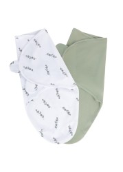 Ely&#39;s &amp; Co. Adjustable Swaddles for Newborn, Baby Swaddles 0-3 Months, Velcro Swaddle Sack for Baby Girl/Boy, 100% Cotton, 2 Pack (Sage Leaf)