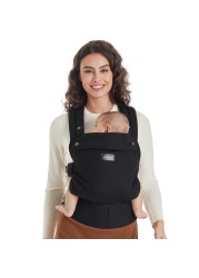 Momcozy Baby Carrier - Ergonomic, Cozy and Lightweight Carrier for 7-44lbs, Effortless to Put On, Ideal for Hands-Free Parenting, Enhanced Lumbar Support, Purehug for Infant to Toddler, Black