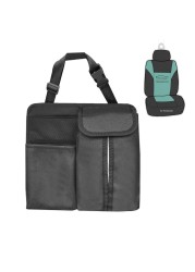 FH Group Hanging Car Organizer with Tissue Holder, BLACK Car Back Seat Organizer,E-Z Travel Organizer,Toys Car Storage Organizer, Kids Travel Storage for Baby Wipes, Food Holder Organizer