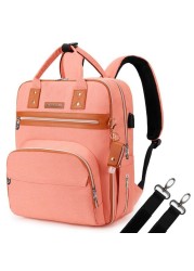Little Story 2in1 Diaper Bag w / Sanitizer Bottle keychain &amp; Stroller Hooks - Pink