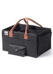 Little Story Diaper Caddy + Pouch - Medium - Black