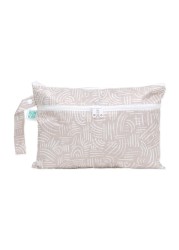 Bumkins Waterproof Wet Dry Clutch Bag for Baby, Travel, Swim Suit, Cloth Diapers, Pump Parts, Pool, Gym Clothes, Toiletry, Hook to Stroller, Daycare, Zip Reusable Bag, Packing Pouch, Boho Beige
