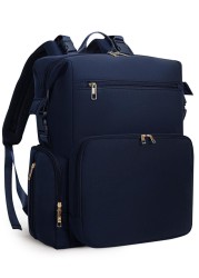 CEI-CEI Neoprene Diaper Bag Backpack with Insulated Pockets, Large Newborn Baby Maternity Bags Travel Tote with Changing Pad (Dark Blue)