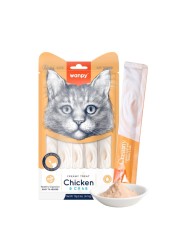 Wanpy Creamy Lickable Cat Treats &ndash; Chicken &amp; Crab (14gx5) &ndash; 1Box 12pcs