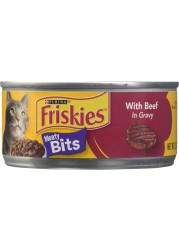 Purina Friskies Cat Wet Food Meaty Bits Beef 5.5oz - Pack of 12
