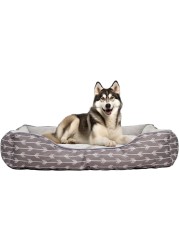 Dog bed for large and medium dogs, Orthopedic pet bed couch with anti-slip bottom, Comfortable and breathable dog bed, Machine washable pet beds 90 cm (Grey)