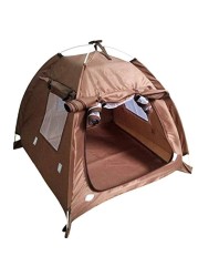 OLizee Breathable Washable Pet Puppy Kennel Dog Cat Folding Indoor Outdoor House Bed Tent (Brown,M)