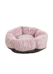 Mei Lifestyle Cat &amp; Dog Pet Bed With Cute Design And Flower Shape Comfortable Plush Ultra Soft Cushion Self Warming Pet Bed Made With Fleece Faux Fux With Waterproof Bottom (Diamater 60cm)