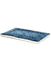 MidWest Homes for Pets Reversible Paw Print Pet Bed in Blue Cream Dog Bed Measures 235L x 17W x 28H for Small Dogs Machine Wash