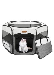 Seiyierr Dog Playpen, Portable Pet Play Pen Foldable Carrying Case, Puppy Pens Outsid for Small Cat Indoor/Outdoor, Removable Mesh Shade Cover