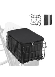 ATCWF Bike Rear Basket Folding Bike Rack Basket with Removable Liner Bag and Quick Release Design Bicycle Bike Basket for Adult Carring Dogs,Pets,Cargo