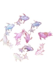Galepromot 100Pcs Cute Mini Shiny Miniature Resin Goldfish Figurines, Fairy Garden Accessories Miniature Goldfish Decorations, Fairy Garden Accessories Ornament,Outdoor Statues