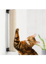 BEBOBLY Wall Mounted Cat Scratching Post for Indoor Cats Kitten Wall Shelves Climbing Furniture Sisal Rope Cat Claw Scratcher Tree Solid Wooden Walkway for Cage Mounted Climbing Relaxing