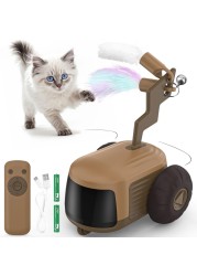 Heuceou Turbo Tail 4.0 Remote Control Cat Toy, Automatic Smart Obstacle Avoidance Interactive Cat Toys for Indoor Cat, 2-Speed Kitten Toys, Rechargeable Cat Toys for Bored Indoor Adult Cats