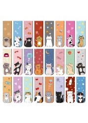 48 Pcs Magnetic Bookmarks Cats Bookmark Magnet Bookmark Clips Book Lovers Valentines Gifts Cute Book Marks for Reading Women Kids Men Teachers Book Reading Accessories Readers Gifts, 24 Designs (Cat)