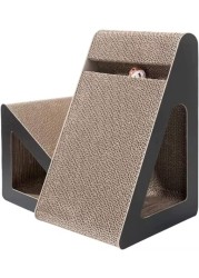 Vsell24 Vertical Triangle Cat Scratch Board Incline Scratching Mat Posts Pad With Multiple Scratching Angles Recyclable Corrugated Cardboard With Toy Balls Catnip 38X24X26Cm